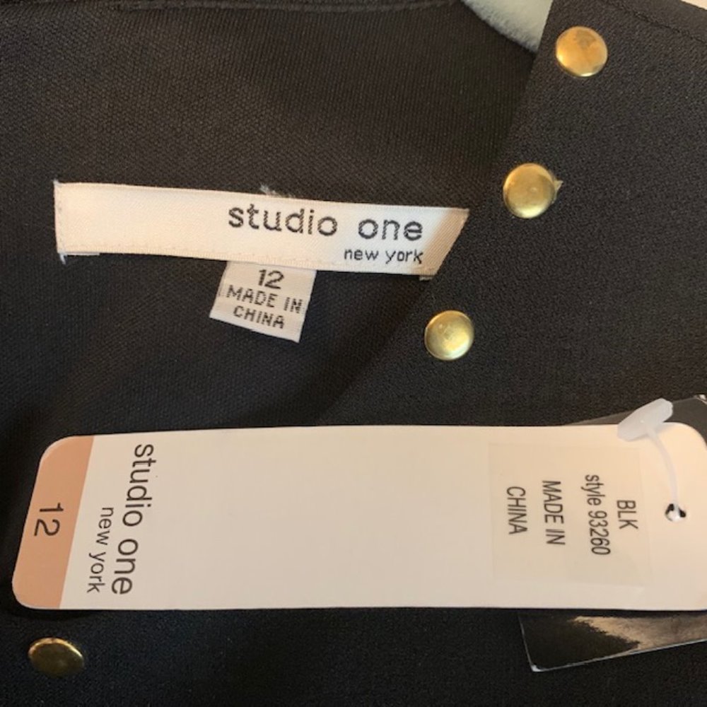 Studio One Black Dress Size 12 - Picture 8 of 8
